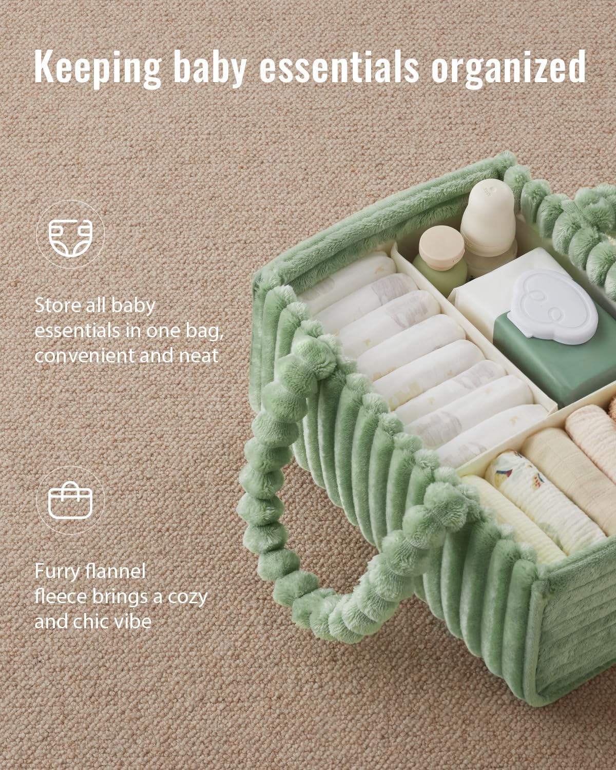 Nursery Storage Basket / Trendy Sage Green