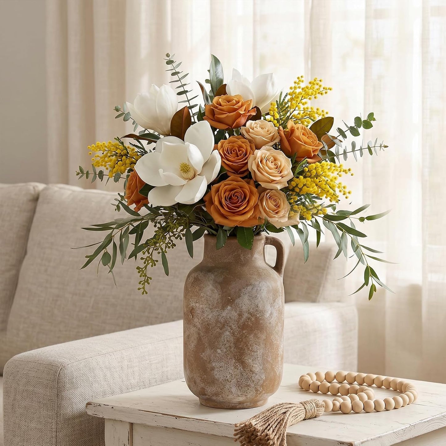 Ceramic Flower Vase / 1-terracotta/9.3 / 9.3 Inch