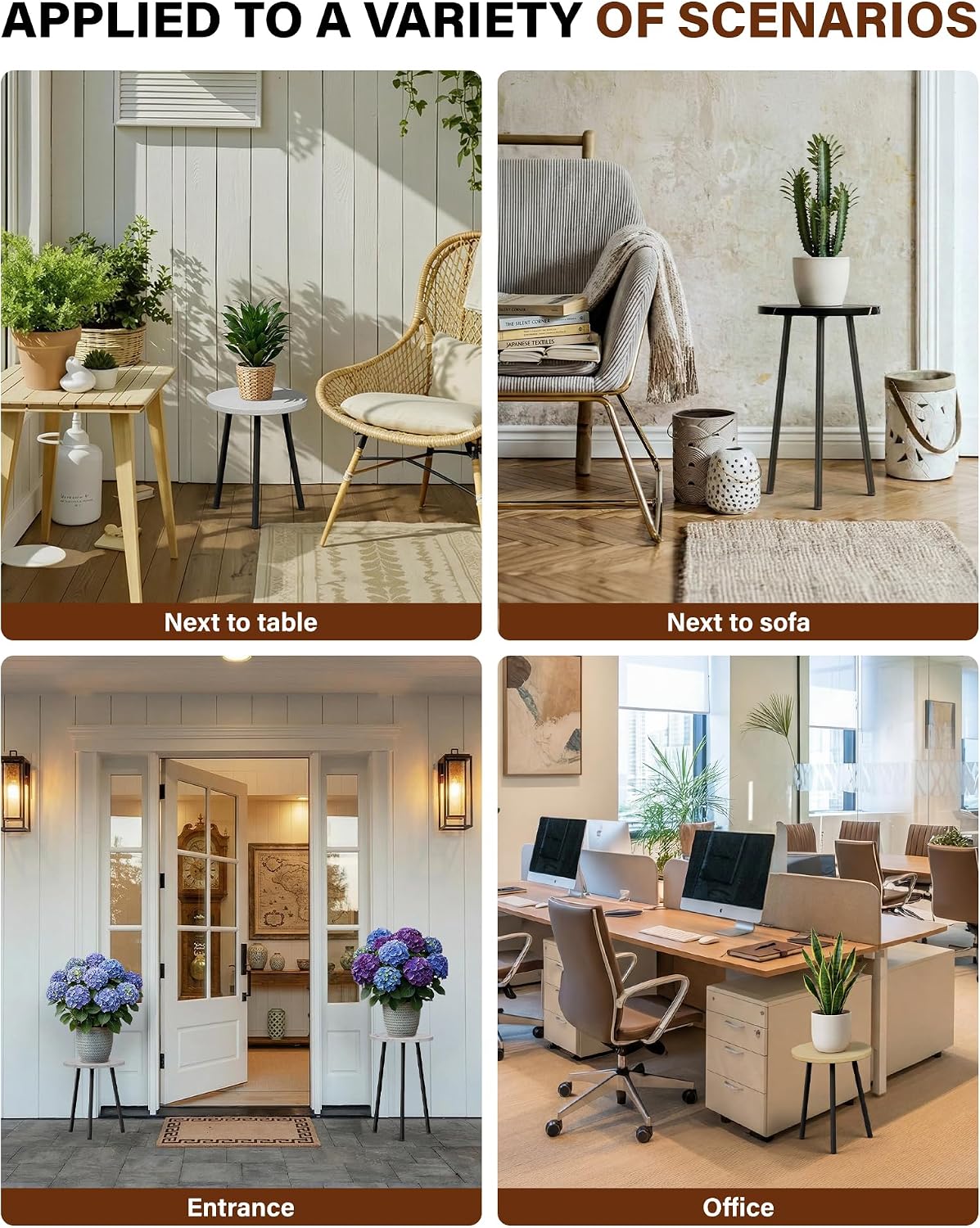 Plant Stand Indoor Tall: Wood Plant Stand 2 Pack Mid Century Modern Decor | Small Round Plant Table for Indoor Plants