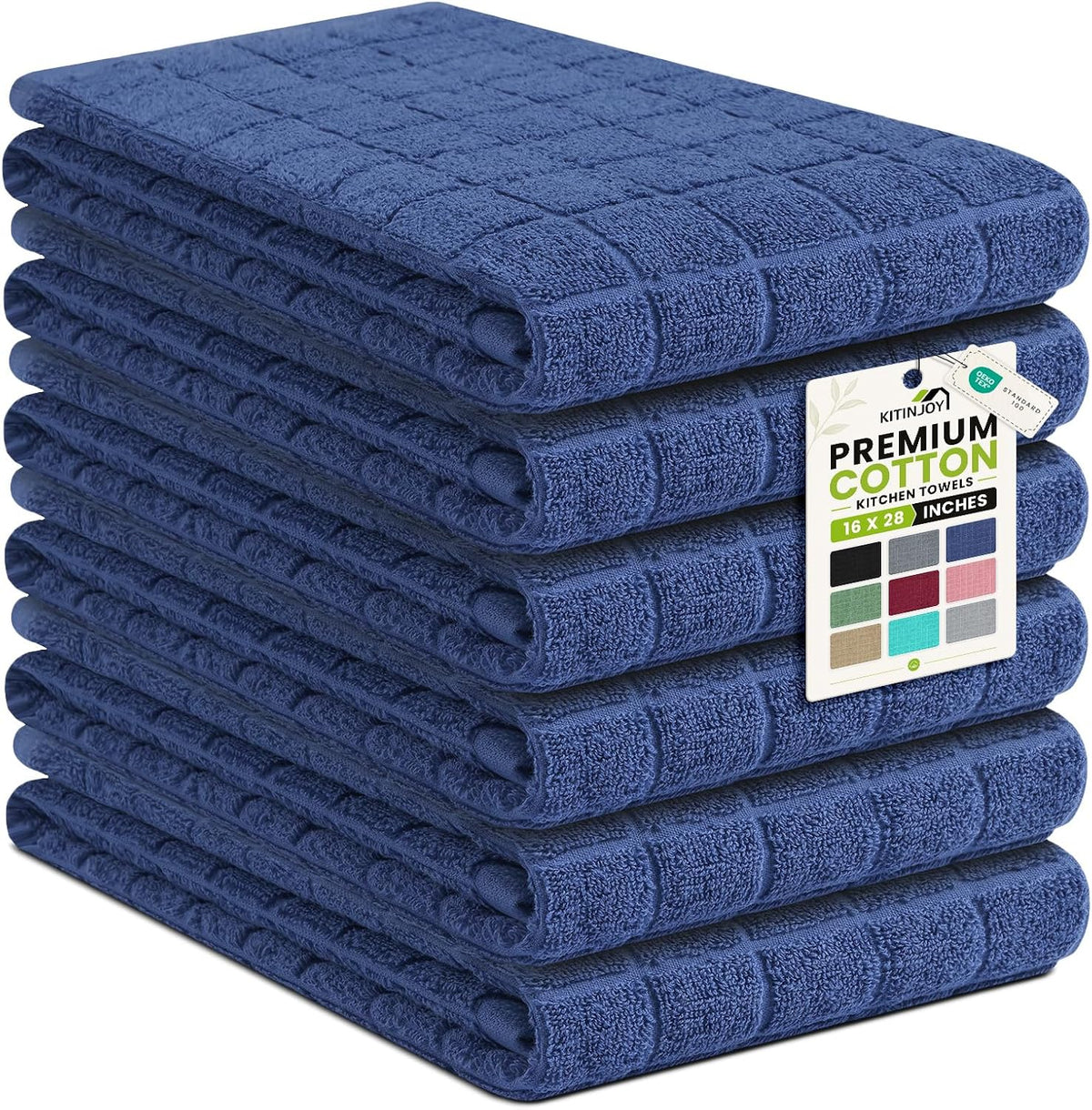 RECYCO Waffle Kitchen Towel Set of 2 - Quick Dry Microfiber Sustainable Dish Towels - Ultra Absorbent Reusable Cleaning Tea Towels - Lightweight Hand Towels,16”x 28”, Daisy Dreams