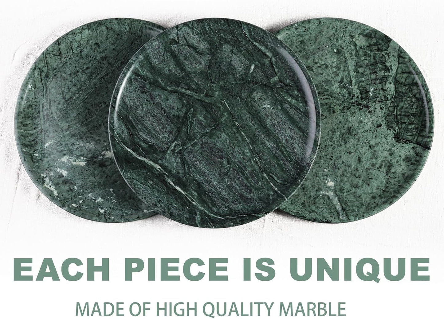 Marble Round Tray / Green / 11.8 Inch