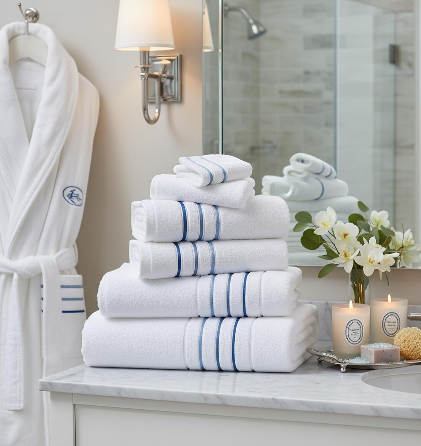 Bath Towels Set for Bathroom – Luxury 6-Piece Cotton Towels, Soft Absorbent & Quick Dry, 600 GSM Bath Towels for