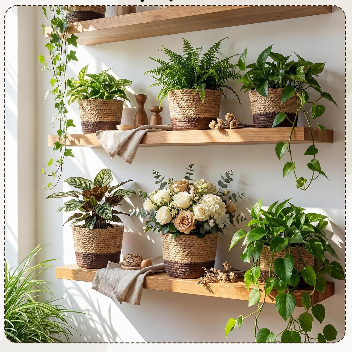 Wicker Plant Basket Bulk / Small / Scandinavian / Set of 12