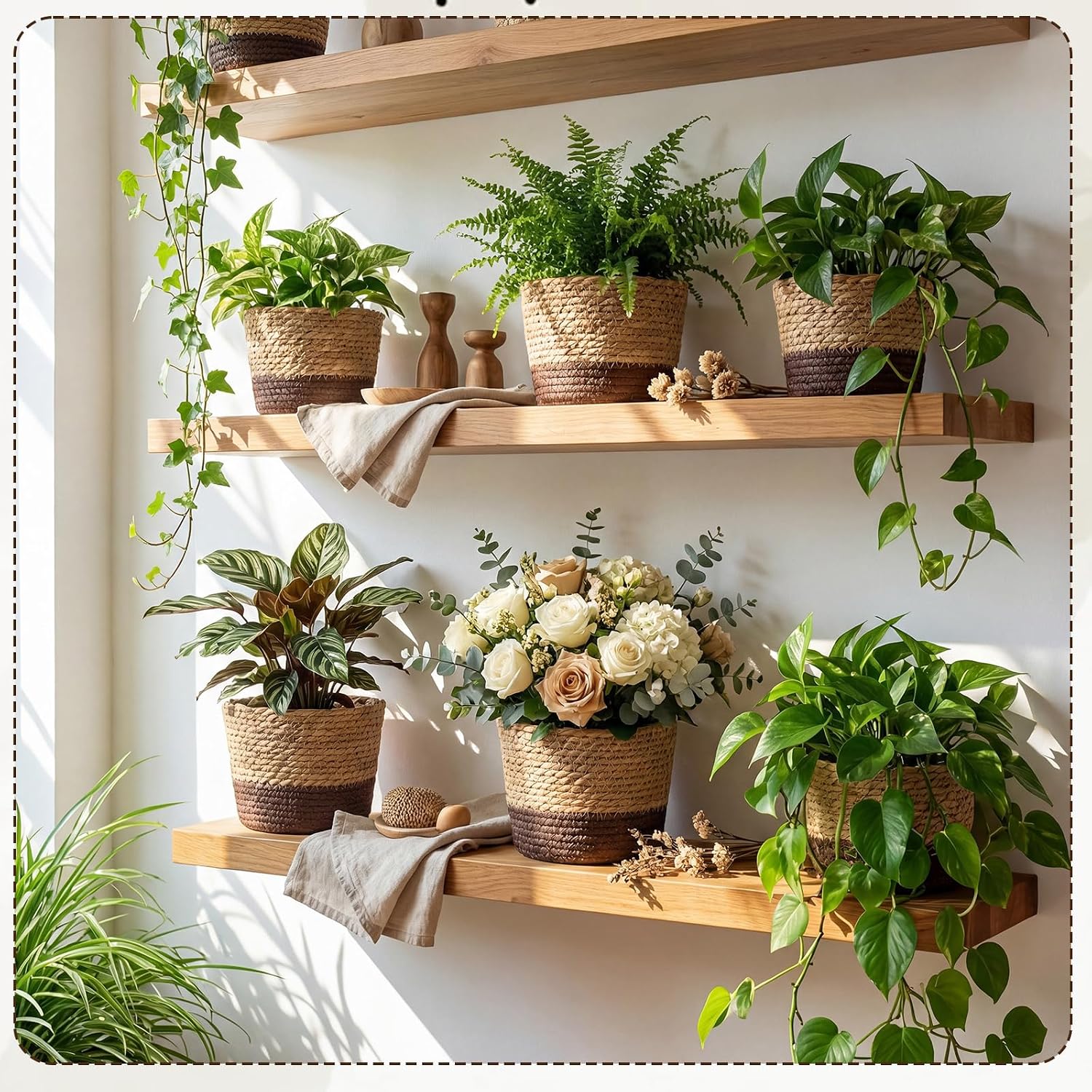 Wicker Plant Basket Bulk / Small / Scandinavian / Set of 12