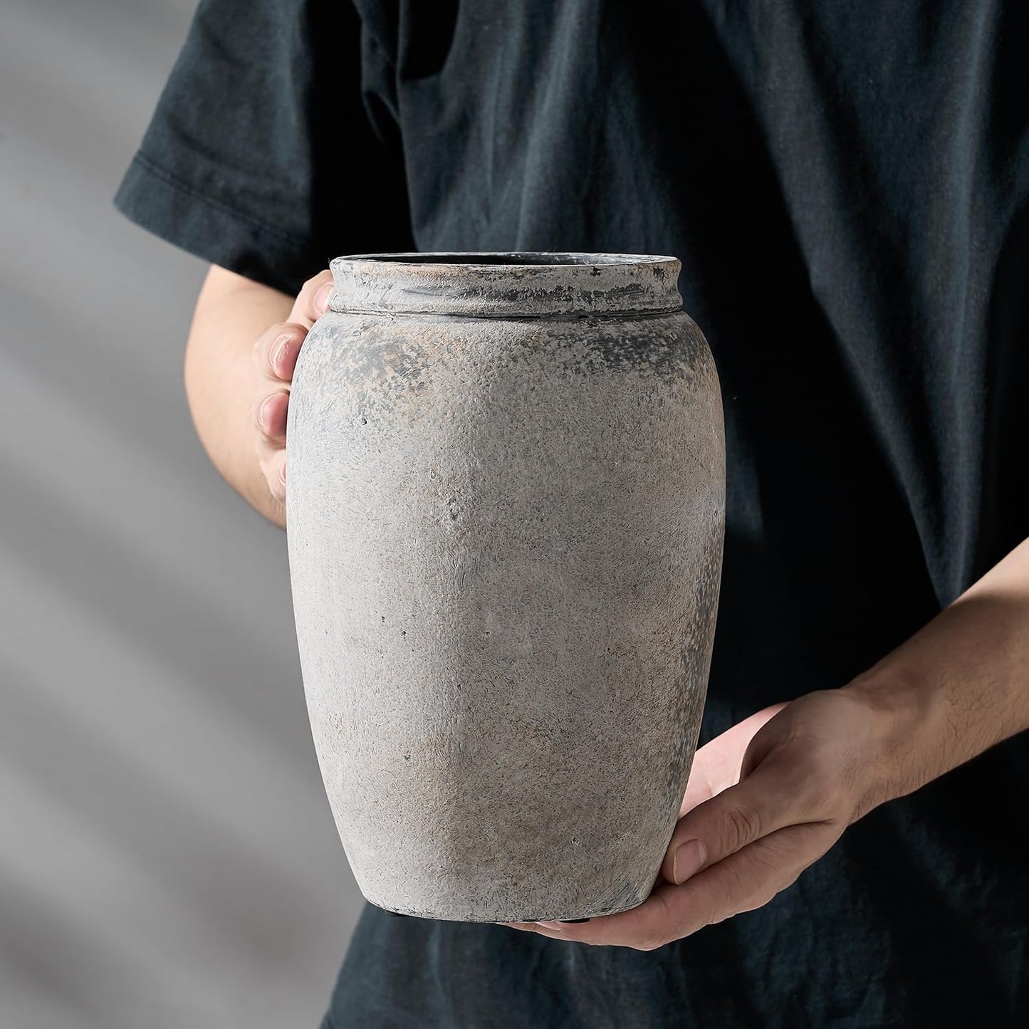 Ceramic Vase / Ceramic Vases / Gray- 8.2 / 8.2 Inch
