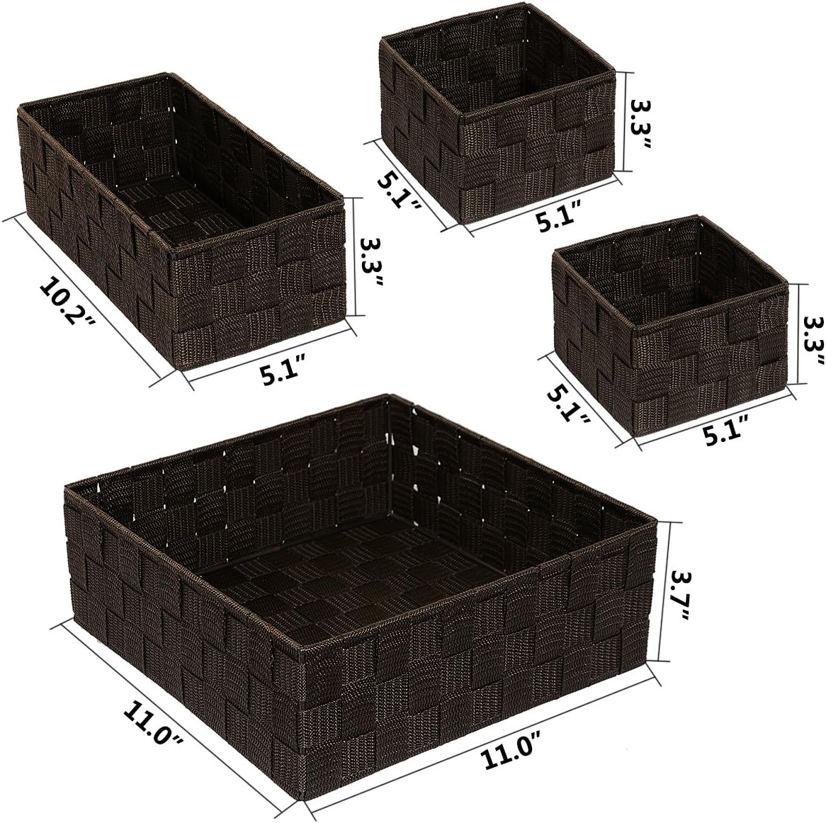 Woven Storage Baskets for Organizing / Brown
