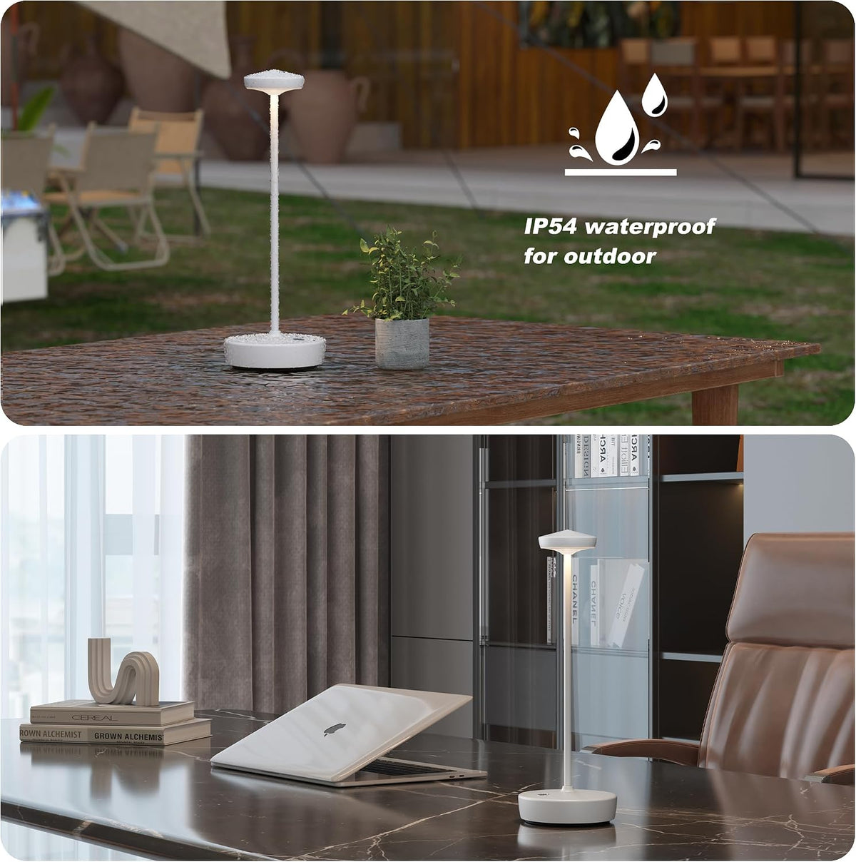 TBBGA Cordless Table Lamp Rechargeable 2 Pack, 5000mAh Battery Table Light | LED, 3 Color Temperatures, Stepless