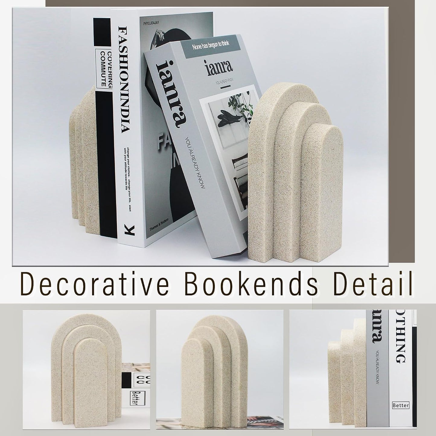Decorative Modern Bookends / Beige