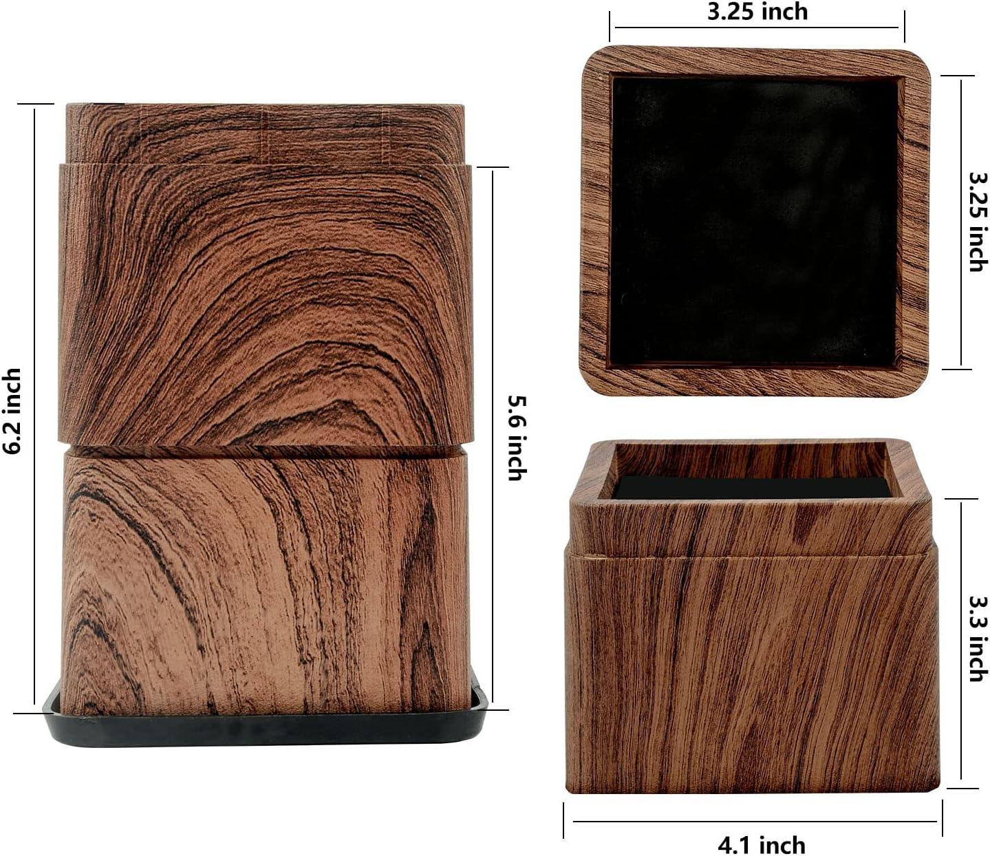 BTSD-home Wood Bed Risers 3 Inch, 4 Pack | Heavy Duty Square Furniture Lifters for Under-Bed Storage, Dorms, Tables and