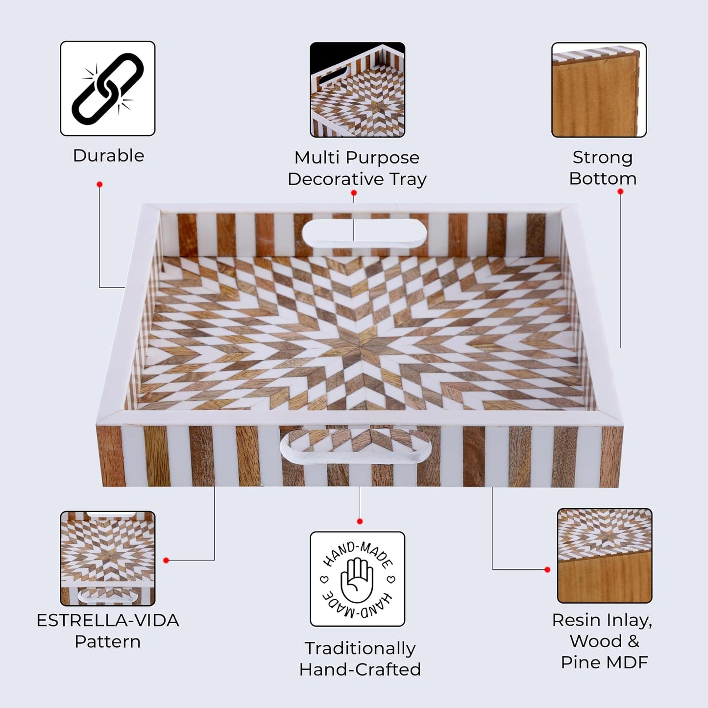 Inspired Decorative Tray / 12 x 12 / Vida