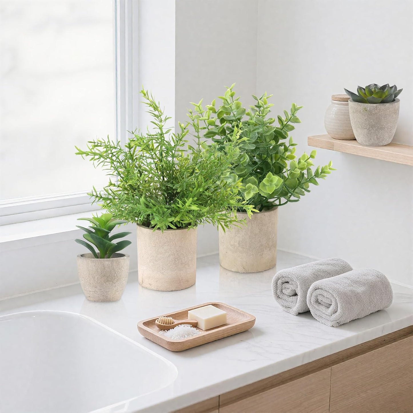 Small Faux Plants / Green-4pc / Set of 4