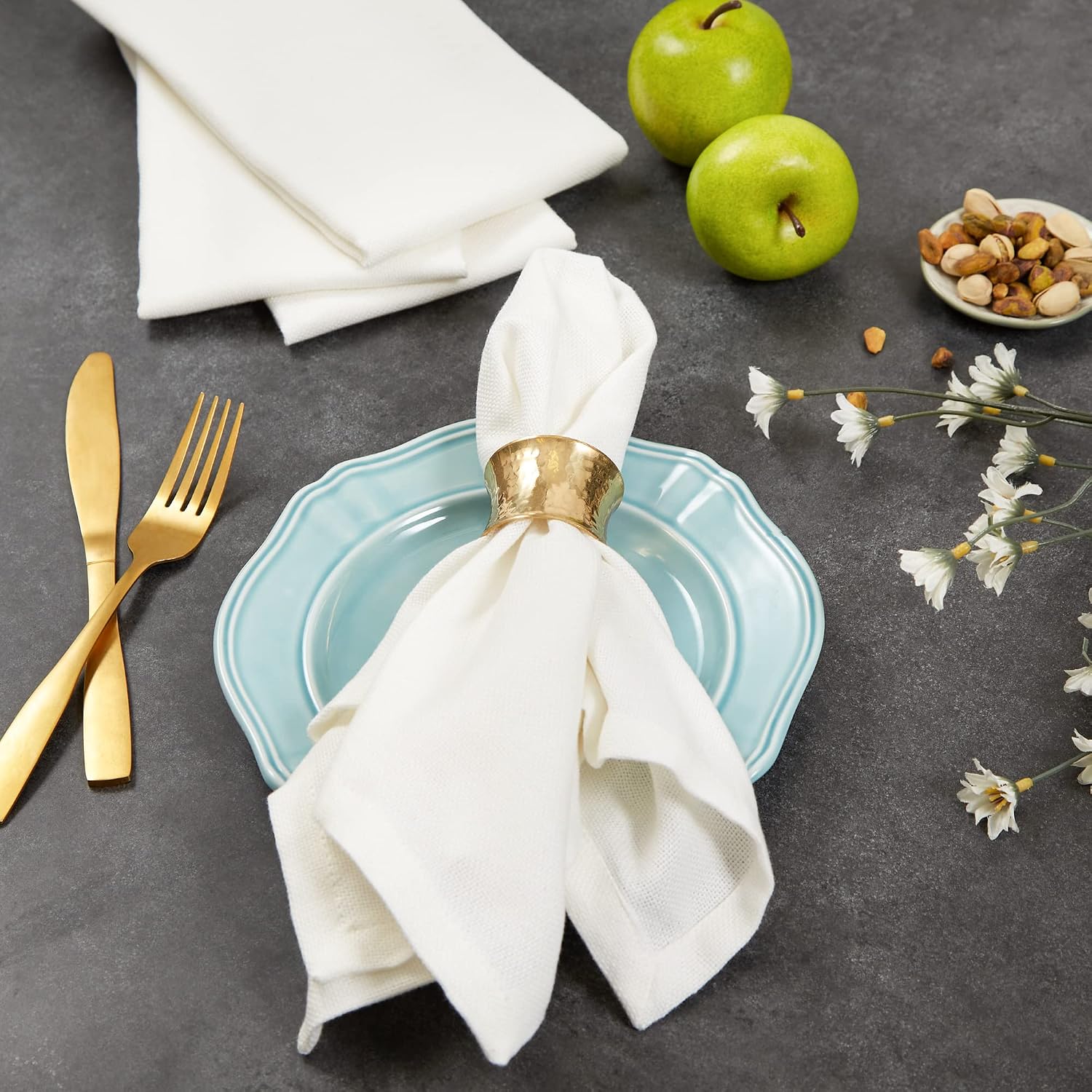 DII Variegated Tabletop Collection, Napkin Set, 20x20, Off-White, 6 Piece