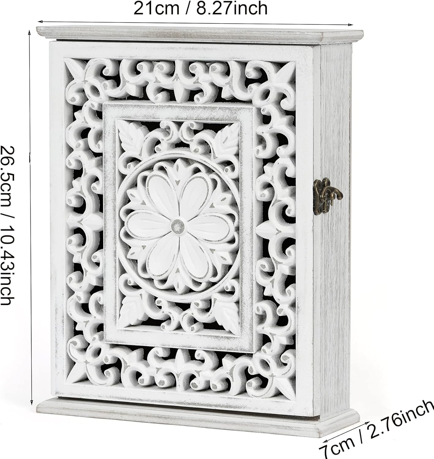Wooden Key Holder / Retro White