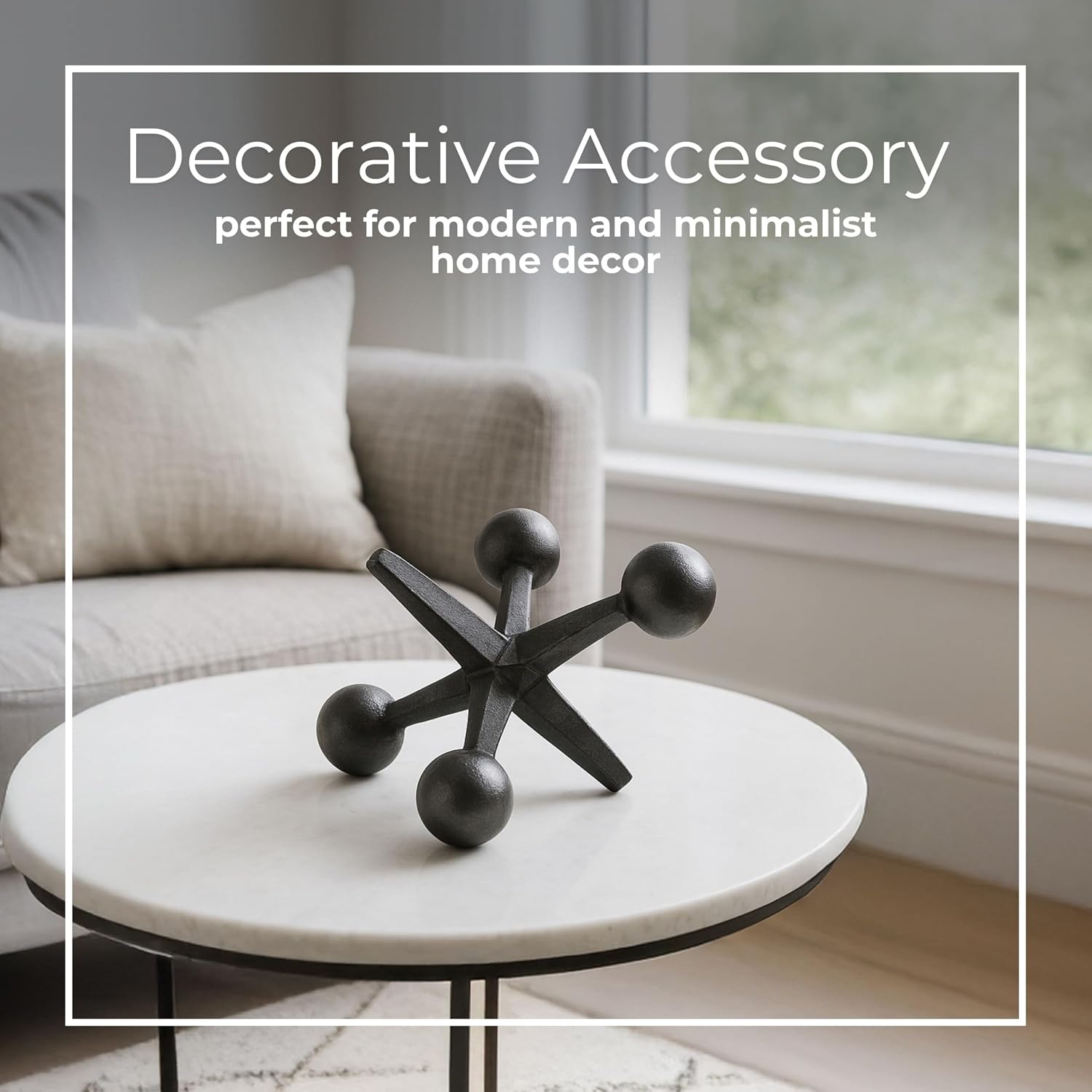 Metal Jacks Decorative Object / 5.0" H / Black