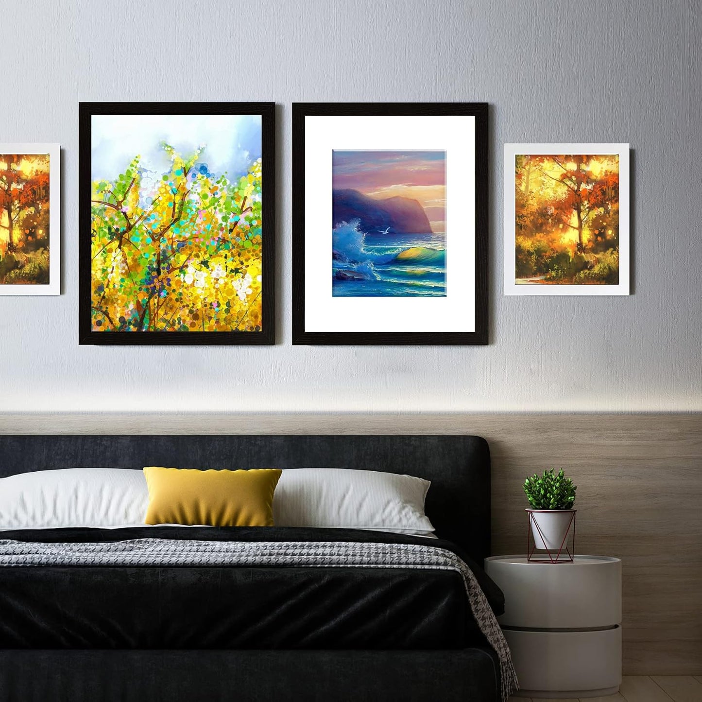 SESEAT Picture Frames 16x20, Black Poster Frame for Wall, Dispaly Pictures 11x14 with Mat or 16x20 without Mat, Pack of