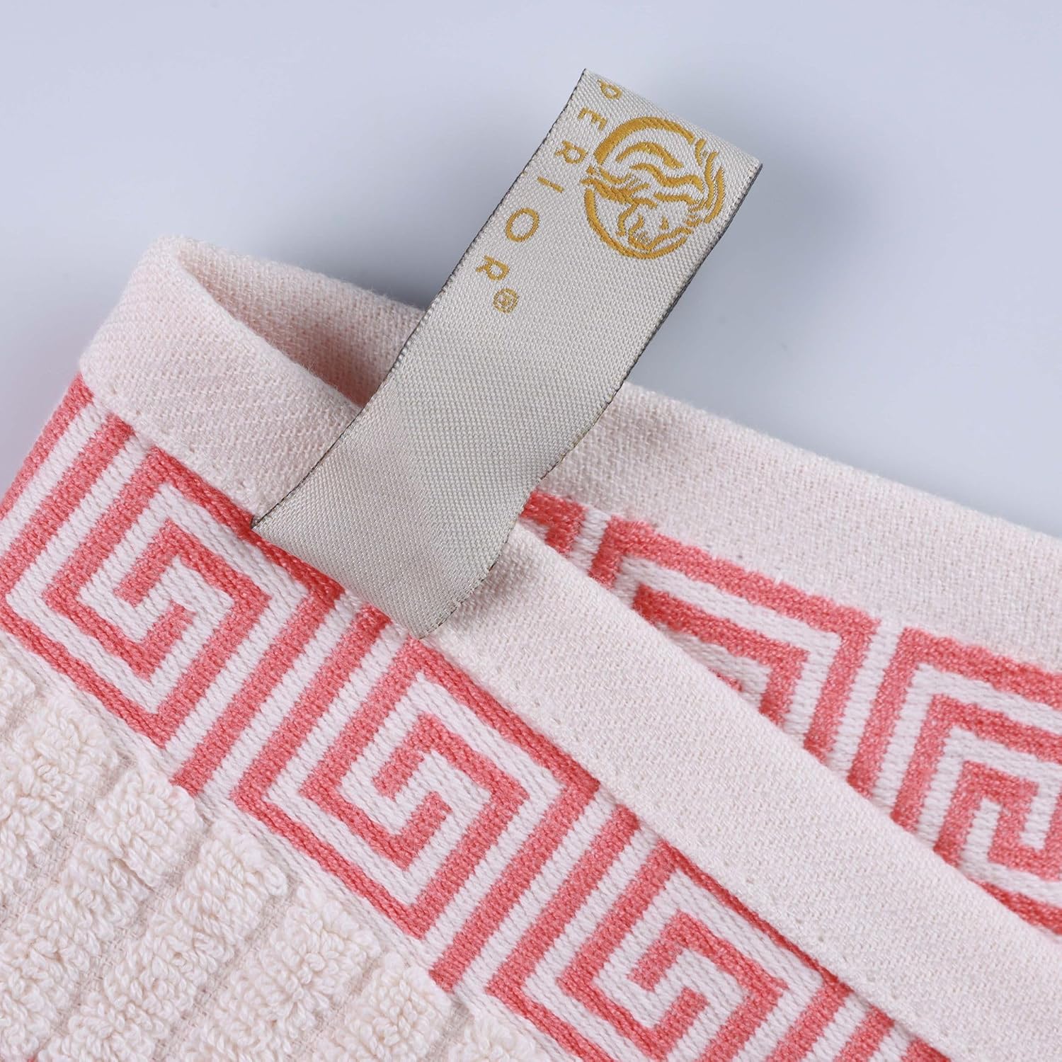 Superior 8-Piece Cotton Towel Set, Decorative Greek Pattern, Home Essentials, Absorbent Towels, Decor for Bathroom