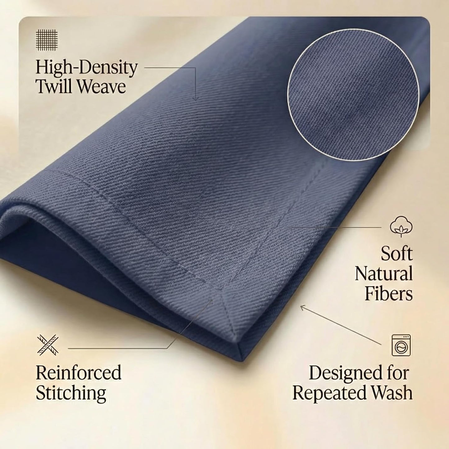 ACCENTHOME Accent Home 100% Cotton Napkins, Delicate Cloth Napkins for Dinners, Parties and Weddings，18 x 18 Inch Set