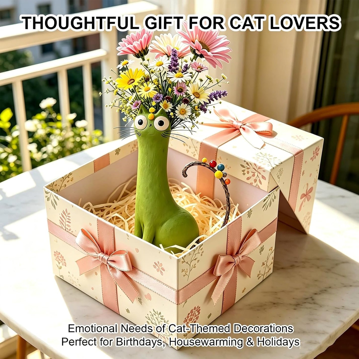 Handcrafted Ceramic Cat Vase