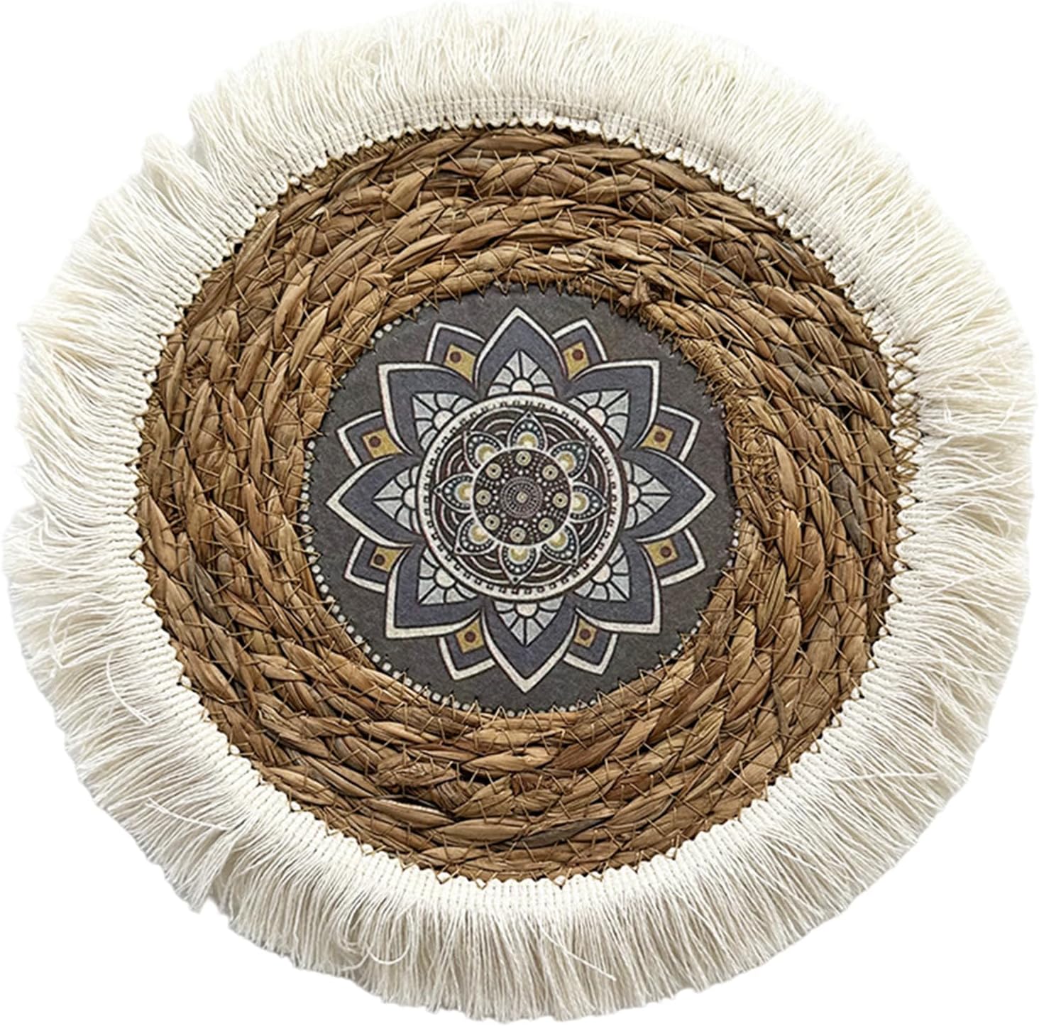 Grass Weave Wall Decorations Rattan Wall Decorations Handmade Round Grass Weaving Hangings Ornament