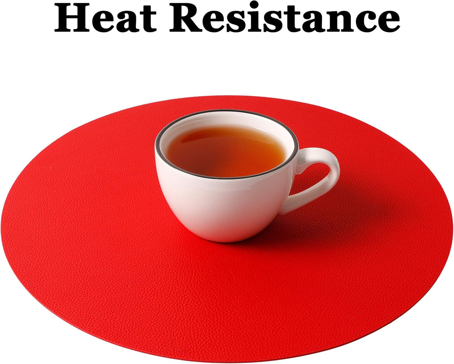 Wipeable Placemats and Coasters Leather Table Mats Waterproof Heat-Resistant Easy to Clean for Dining Table Set Kitchen