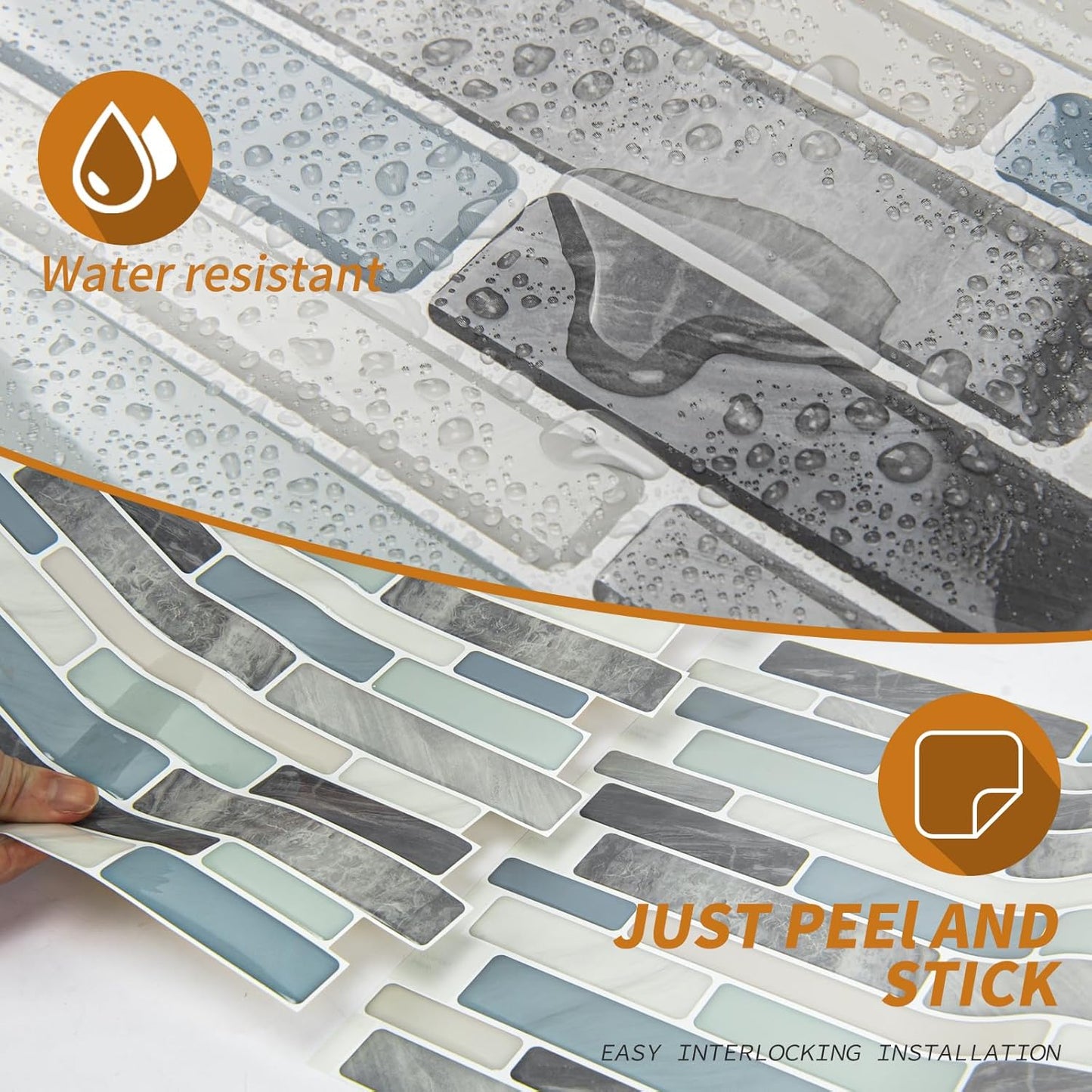 Back Splash Stick On Tiles / Blue