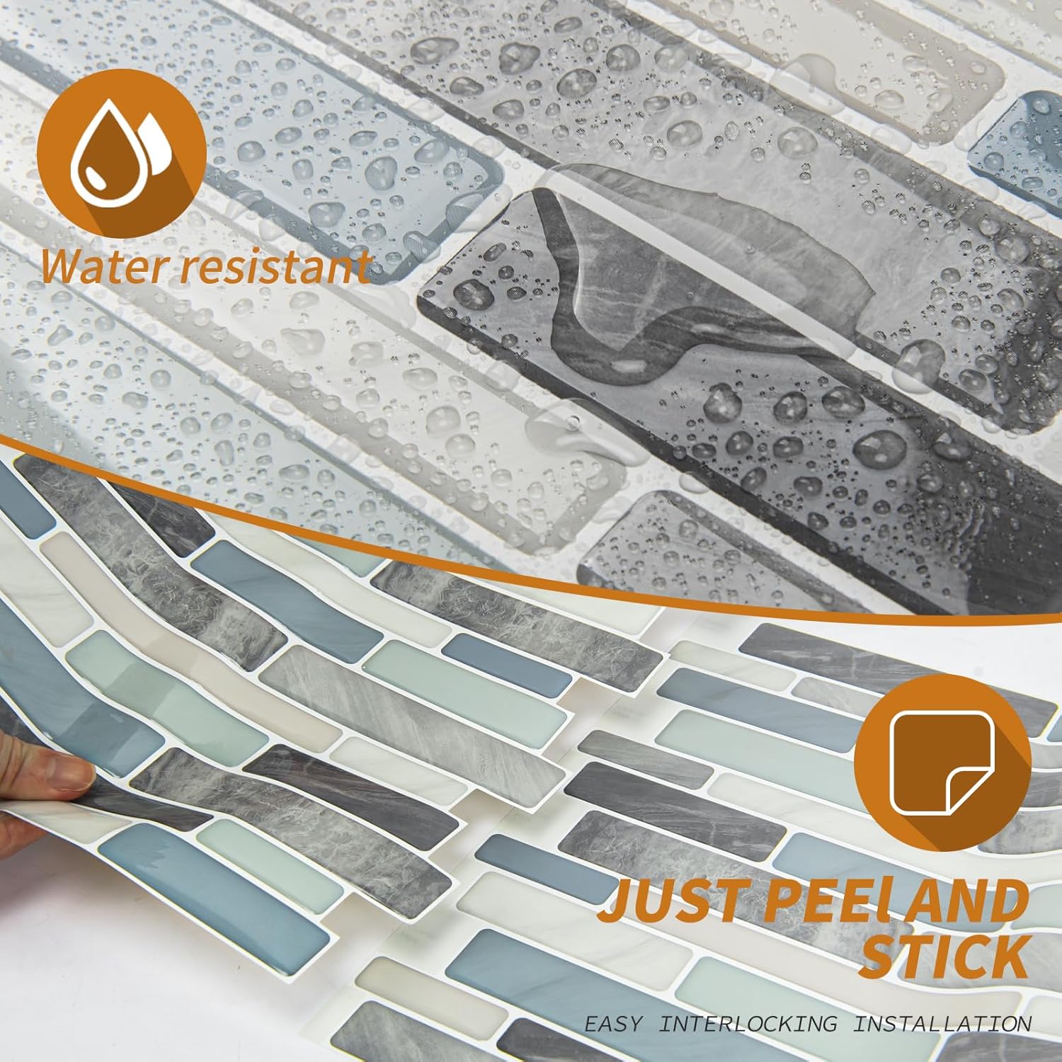 Back Splash Stick On Tiles / Blue