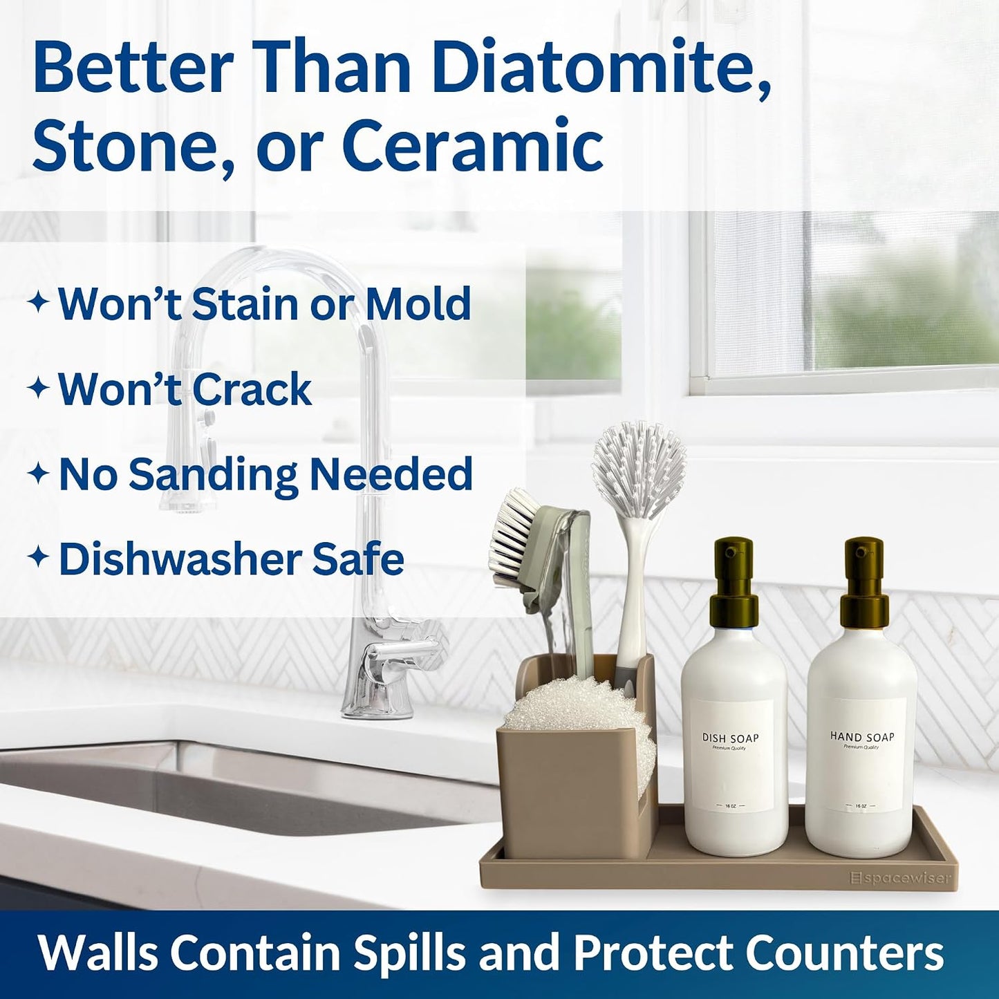 Flexible Dish Soap Holder / Coastal Sand / Large 11.7