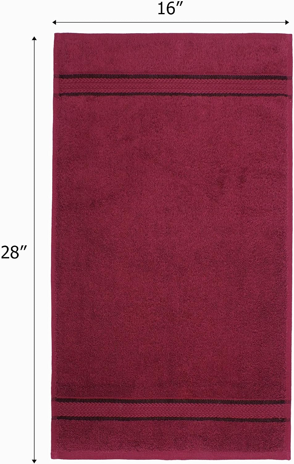 COTTON CRAFT Ultra Soft Hand Towels - 6 Pack 100% Ringspun Cotton Towel Set | Large 16x28 Burgundy Hand Towels with a