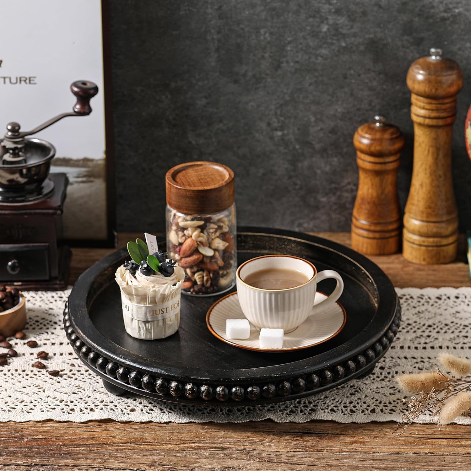 Wooden Decorative Tray / Black