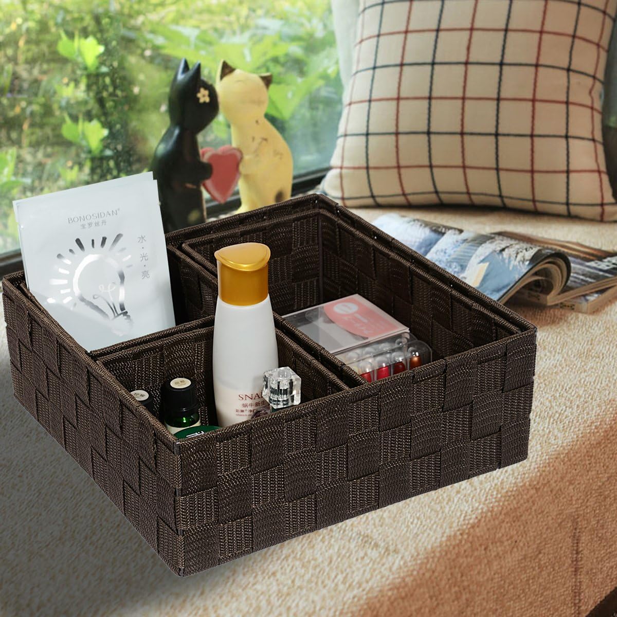 Woven Storage Baskets for Organizing / Brown