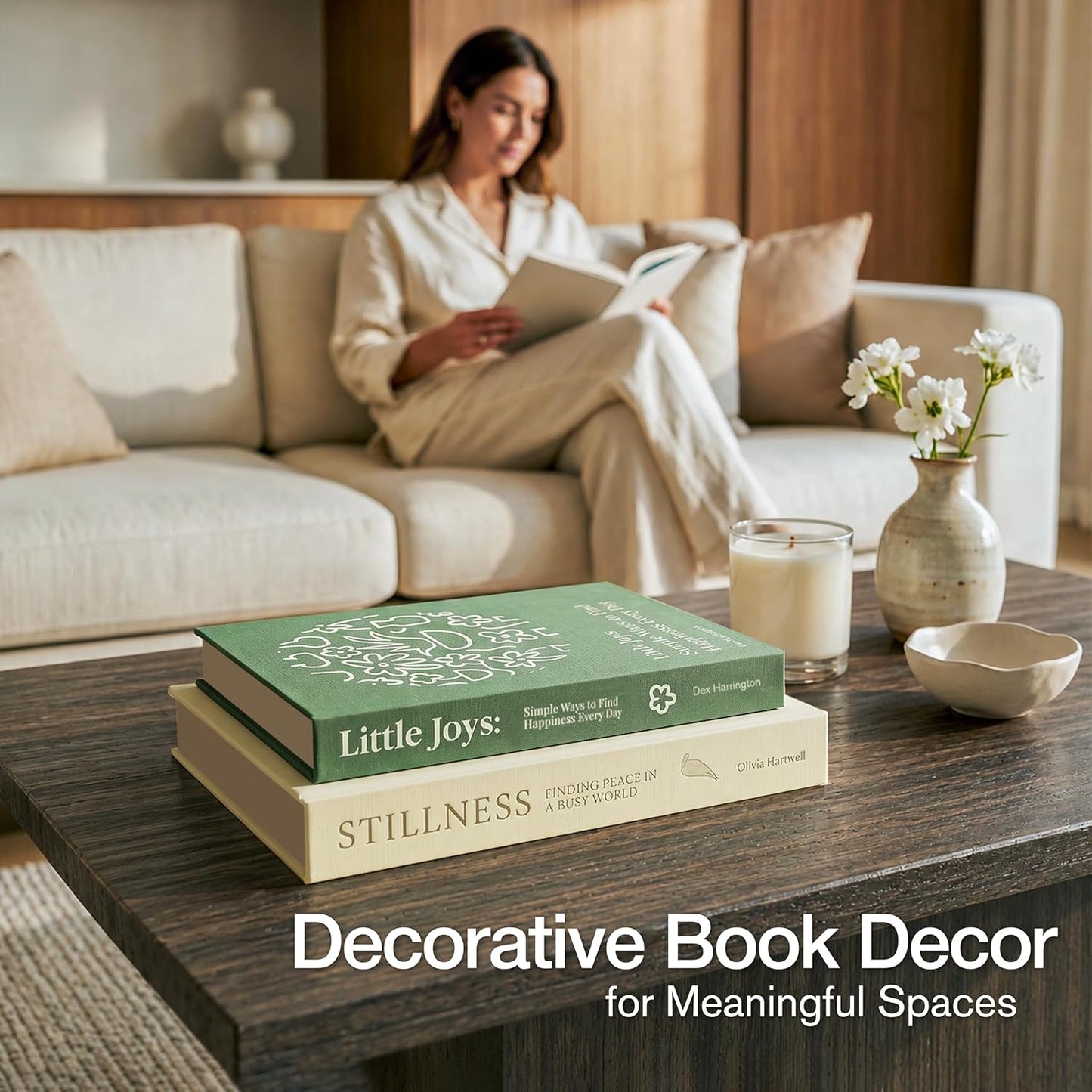 Coffee Table Decor Faux Books for Decoration / Mindfulness & Stillness