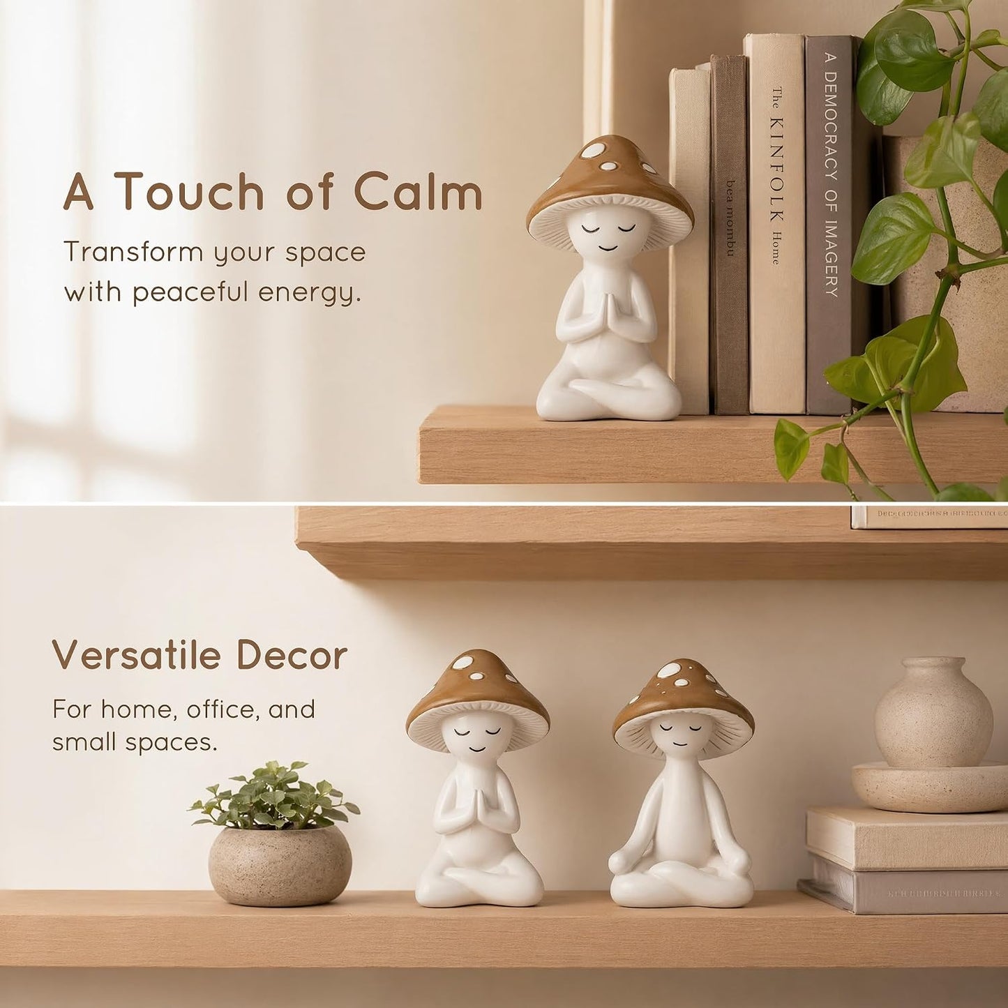 Meditation Mushroom Resin Statues