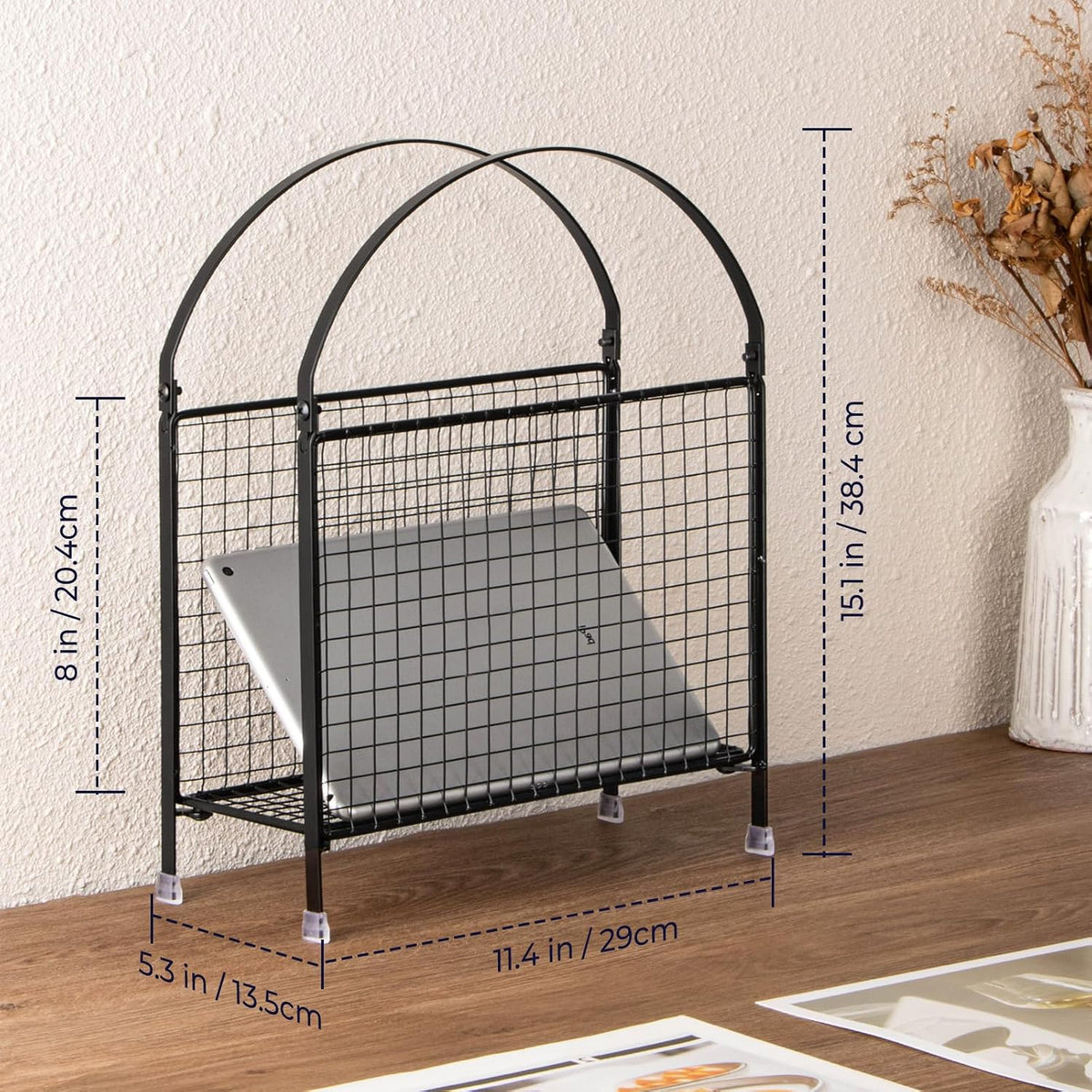 Freestanding Magazine Holder, Metal Magazine Rack Floor Stand | Modern Touch Handbag Design, for Magazine, Newspaper