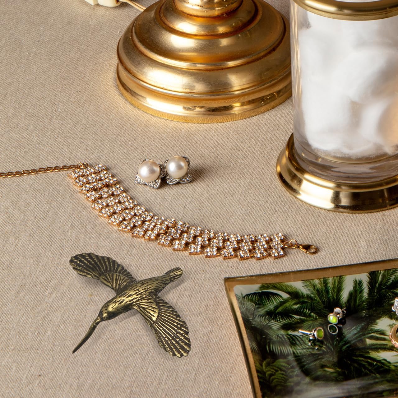 Retro Decor Brass Hummingbird Figurines Retro Guardian Small Bird Figurines Tabletop / Set of 2