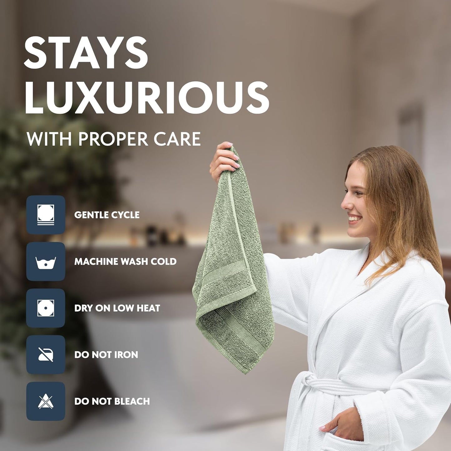White Classic Luxury Mint Green Hand Towels - Soft 100% Turkish Cotton | Highly Absorbent Hotel spa Bathroom Towel