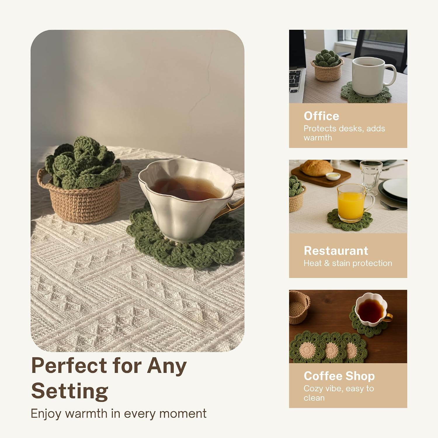 Holder Bar Coasters for Drinks Coffee Table / Leaf Pot