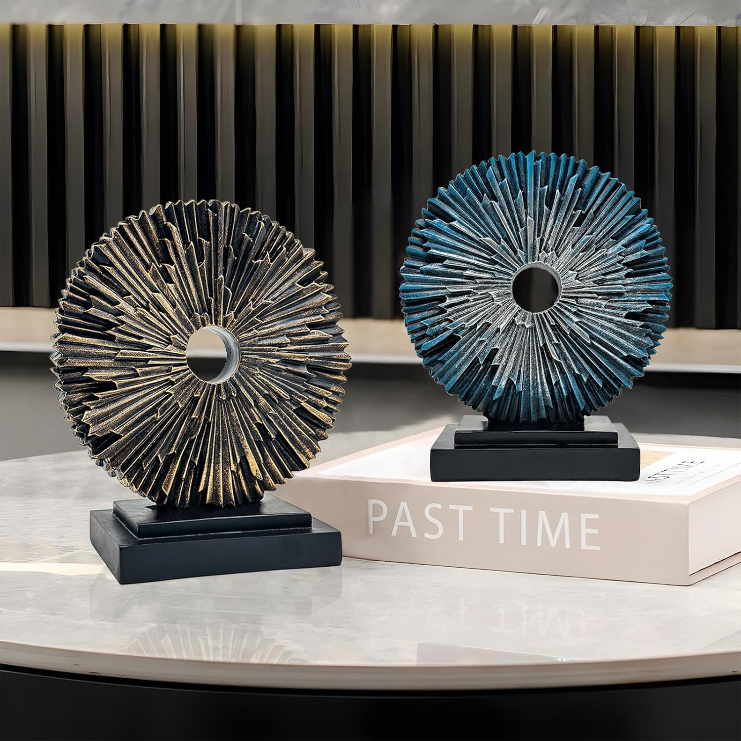 Abstract Statue / Creative Round Line Ornament / Blue / Round Statue
