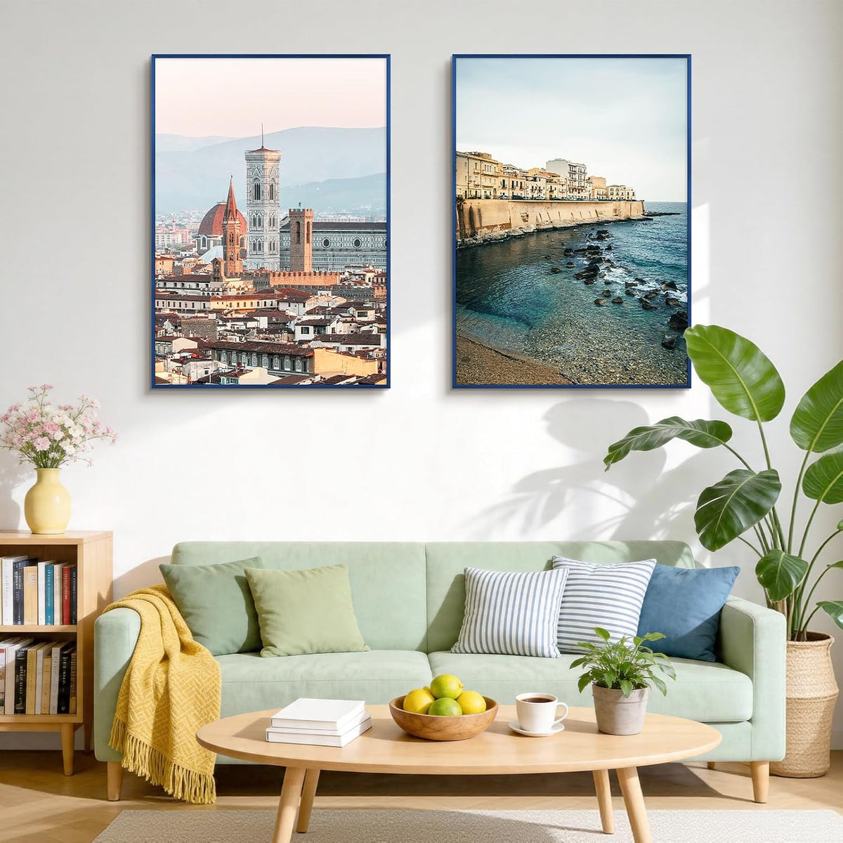 Golden State Art A1 Aluminum Poster Frame Acrylic Front Blue | Metal Thin Frames for 23.4x33.1 Photo, Wall Hooks for