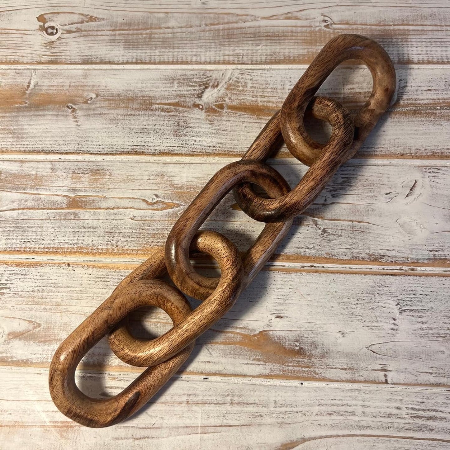 Rustic Wooden 5-Link Chain Ornament
