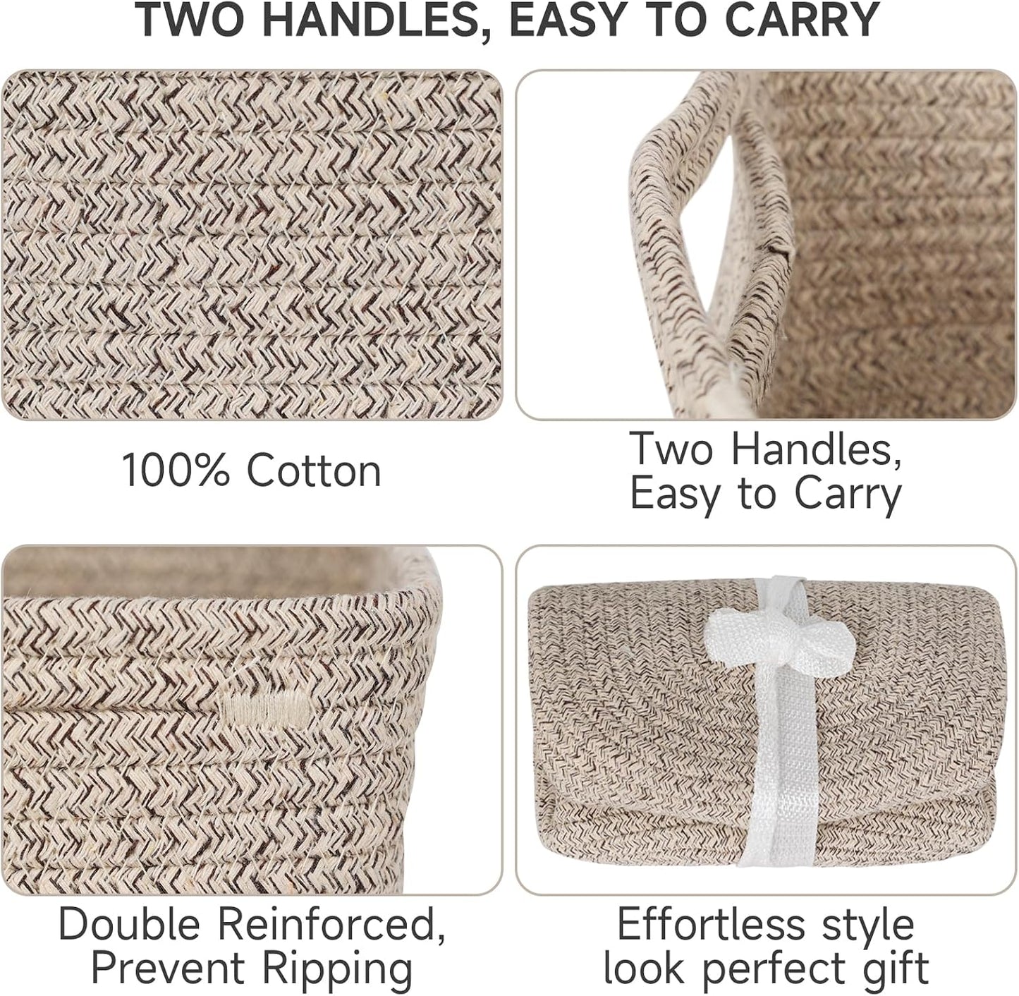 Woven Shelf Toy Basket / 11.8"lx7.8"wx5.1"h / Mix Brown / Set of 3