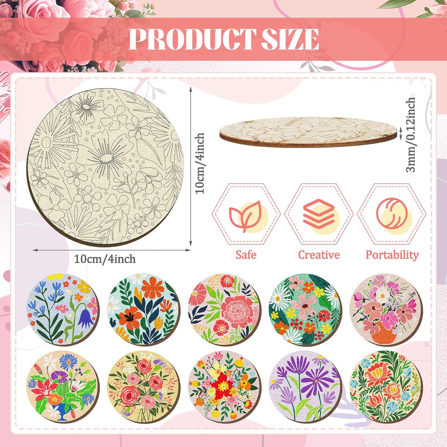 Markers and Holder / Flower / Set of 45