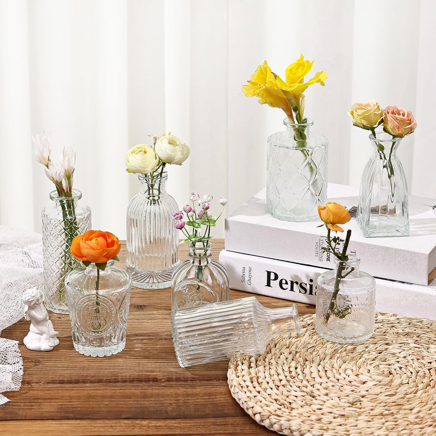 Clear Glass Bud Vases / Clear Series / Set of 15