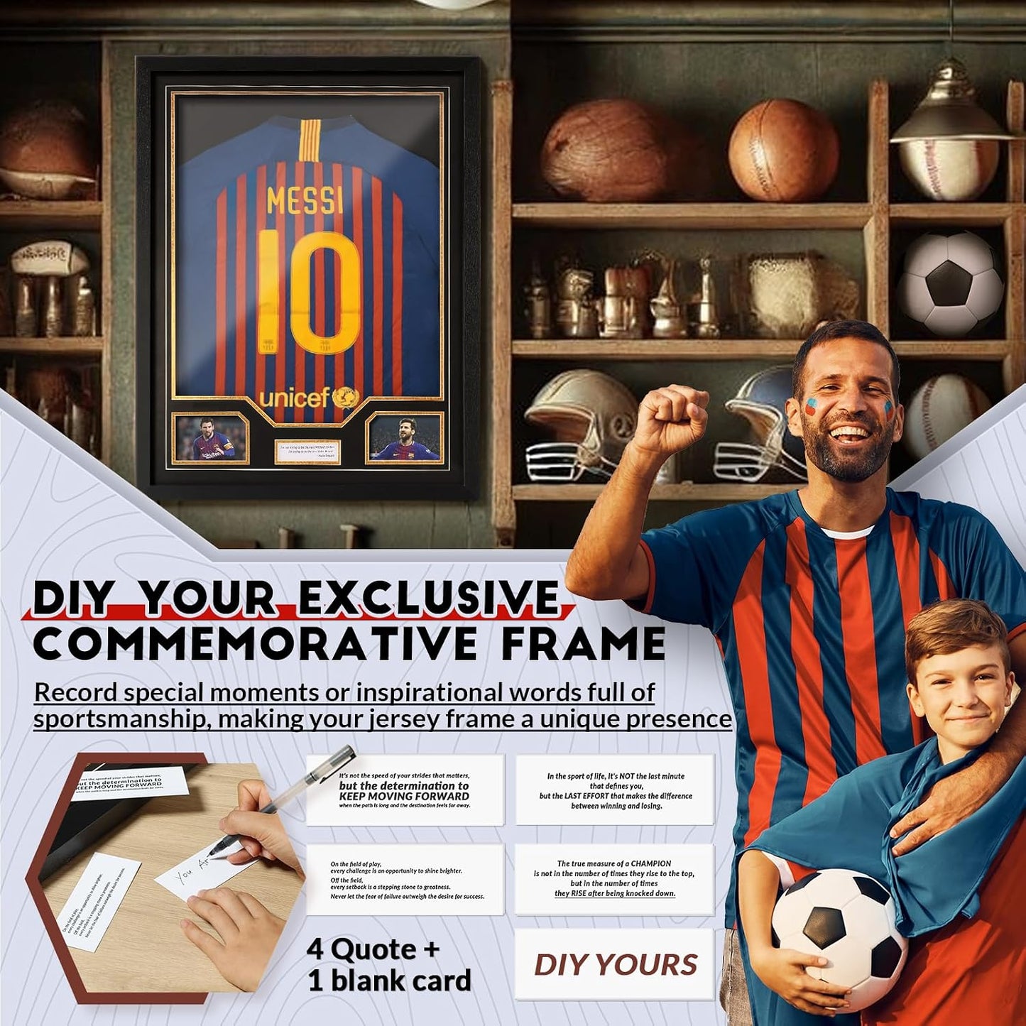 Jersey Frame Display Case 3 Pack, Large Clear Acrylic Shadow Box with UV Protection for Basketball Baseball Football