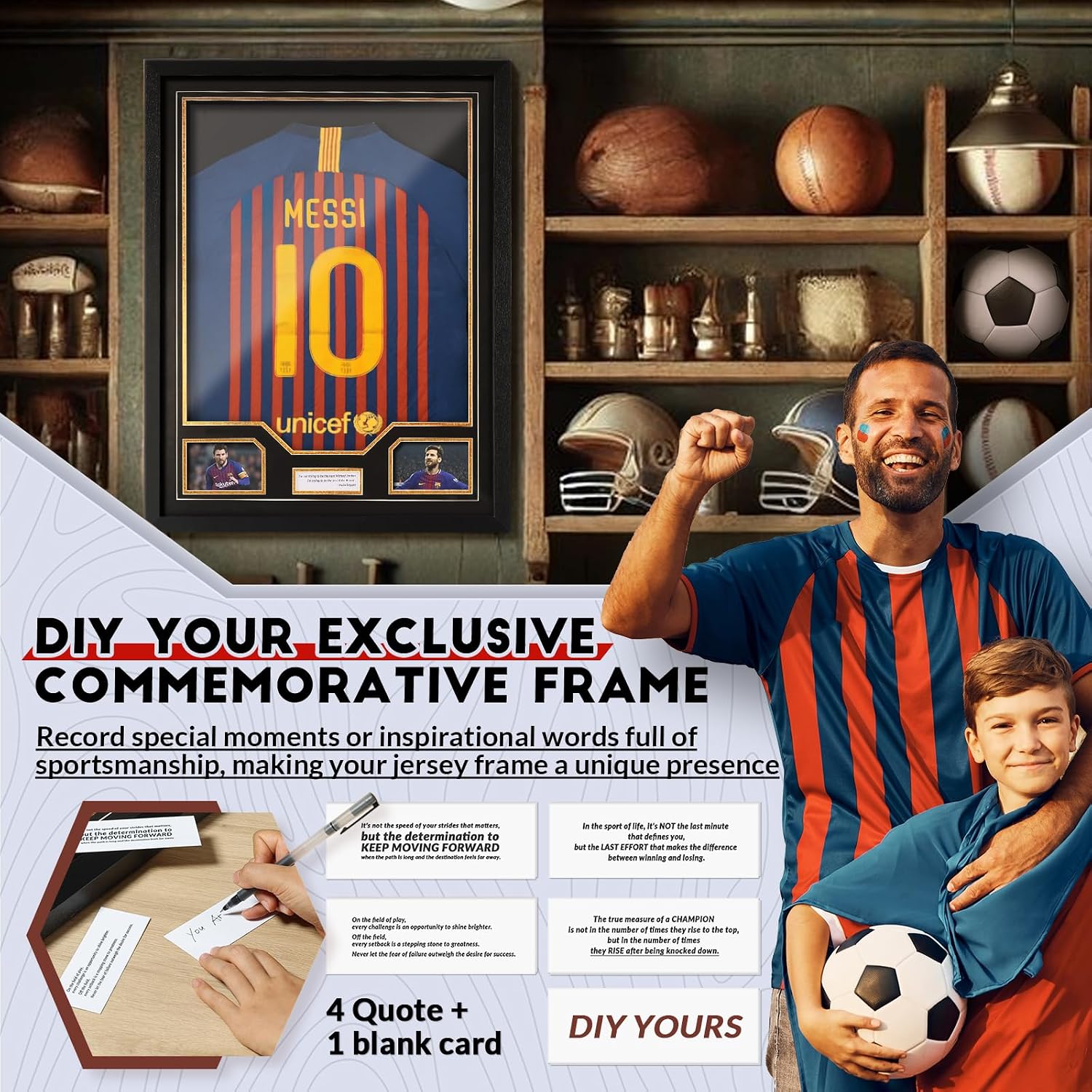 Jersey Frame Display Case 2 Pack, Large Clear Acrylic Shadow Box with UV Protection for Basketball Baseball Football