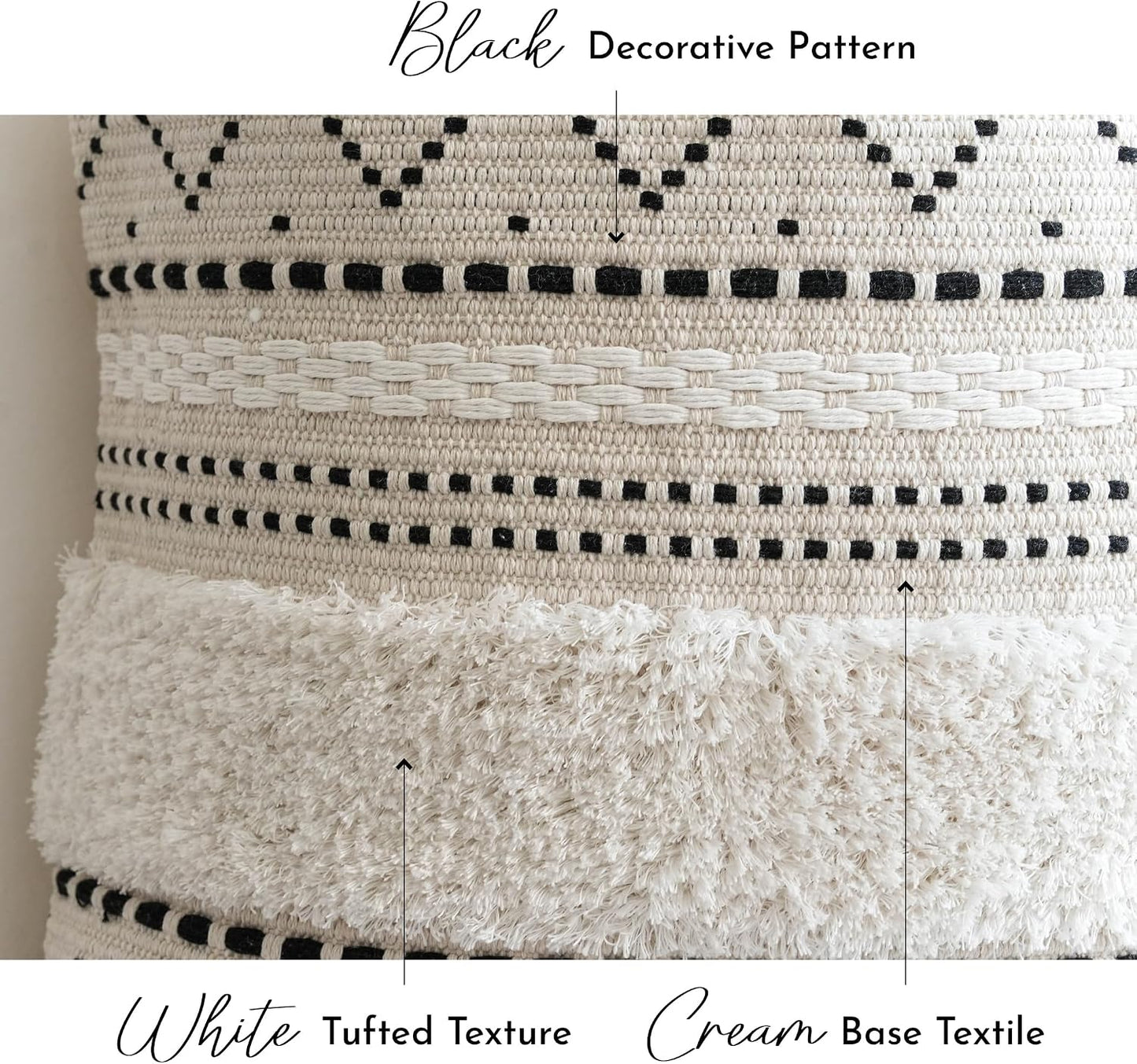Lumbar Pillow Cover / 20 x 12 / Black