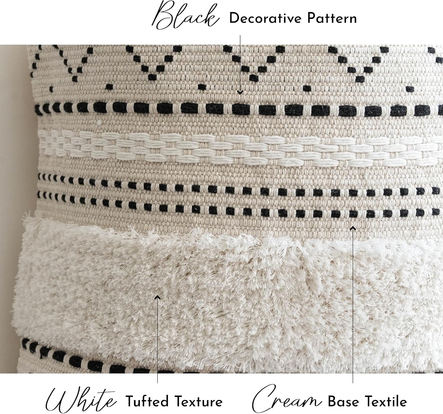 Lumbar Pillow Cover / 20 x 12 / Black
