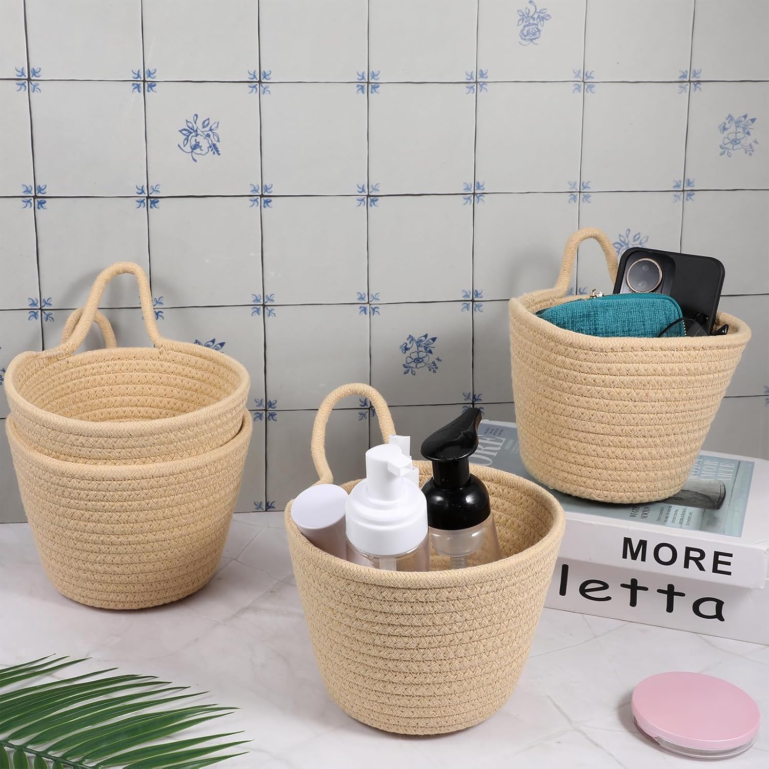 Woven Storage Organizers Storage Organizers and Decoration Pocket Boho Style Wall / Set of 4