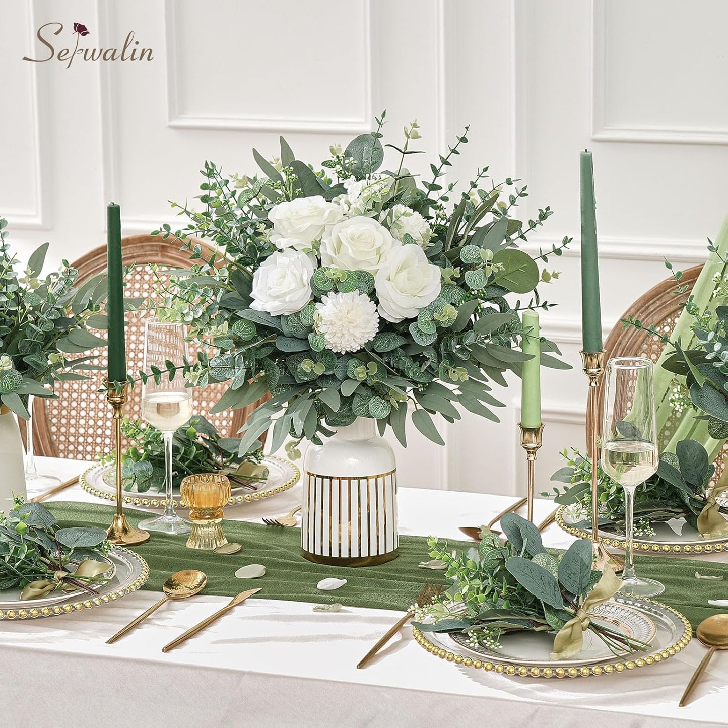 Artificial Greenery Dollar Eucalyptus / Attractive Eucalyptus Leaves Stems / Silver / Set of 130