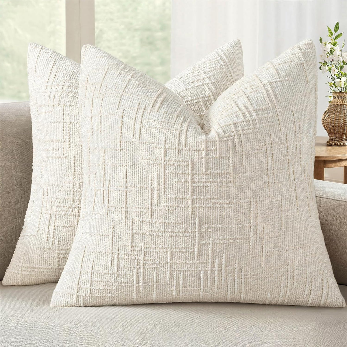 Artscope Fall Pumpkin Throw Pillow Covers 20x20 Set of 2, Autumn Soft Plush Faux Fur Decoration Cushion Covers for Thanksgiving Holiday Couch Sofa Bedroom Home Decor-Beige