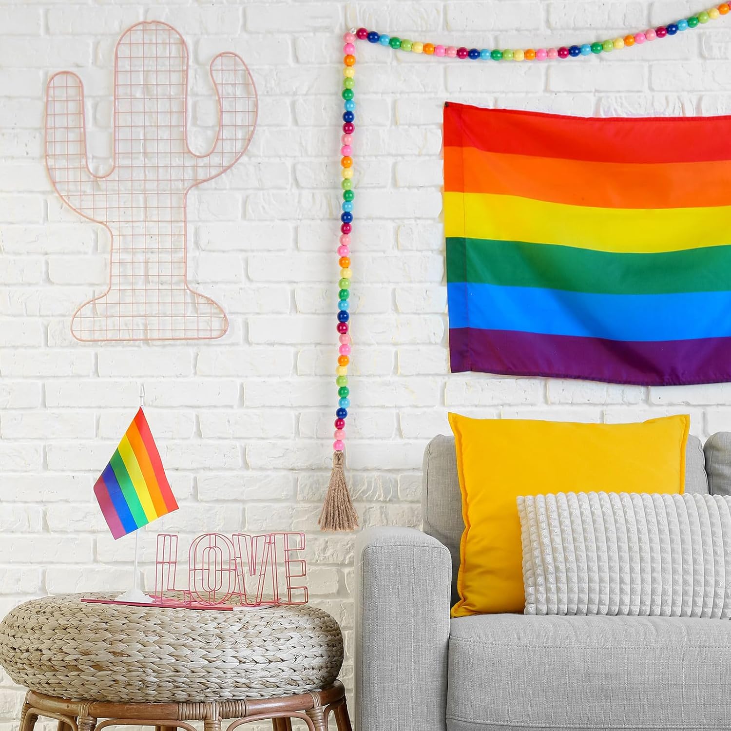 Wooden Bead Garland / Rainbow Color